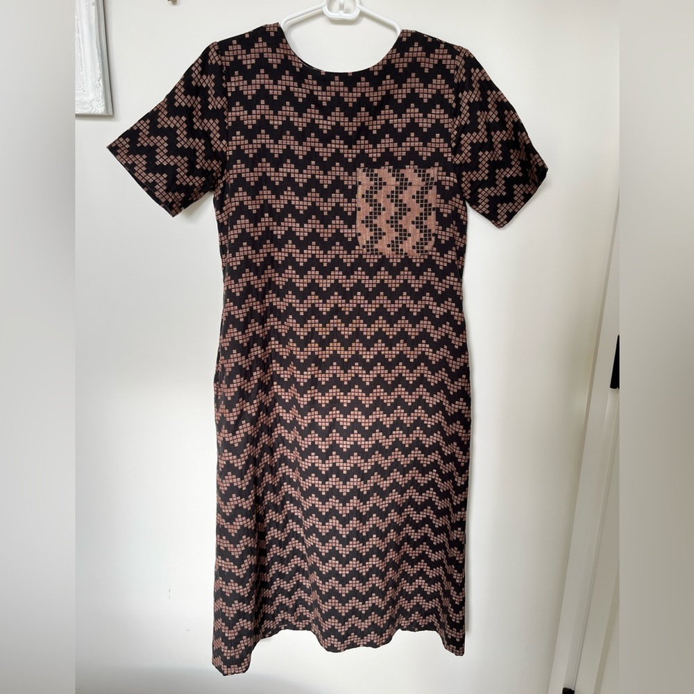 Ace & Jig Black and Blush Zigzag Midi Dress